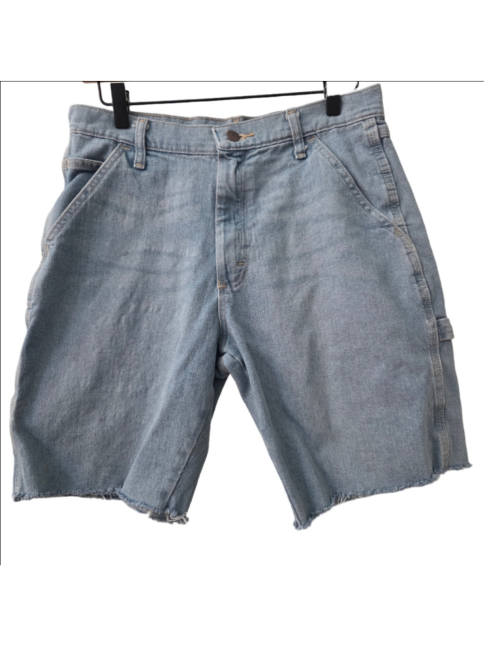 Wrangler Men's Light Wash Denim Carpenter Cut-Off Shorts Size 30 Upcycled